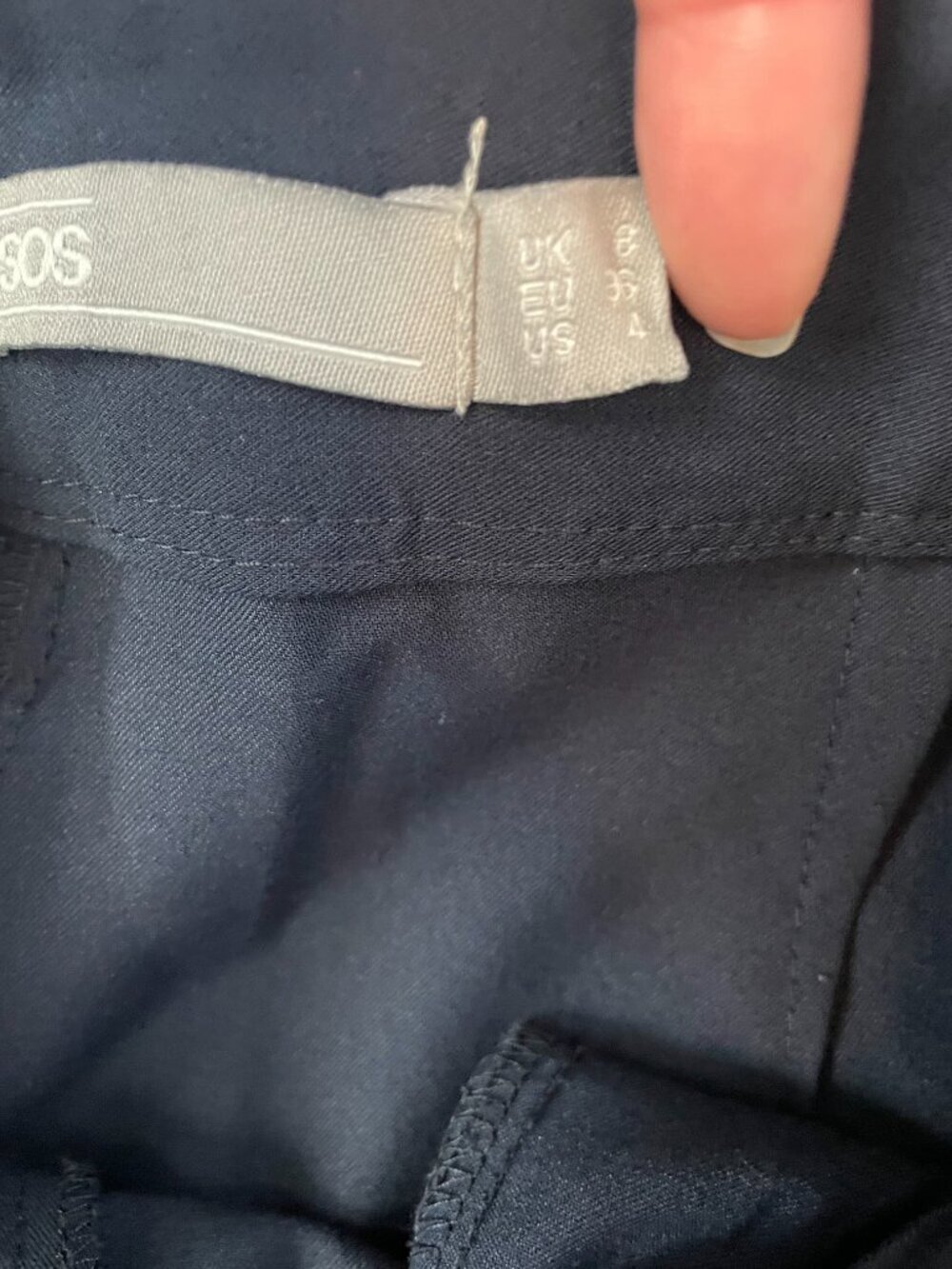 Asos Pleated Tapered Navy Trousers - Picture 4 of 6